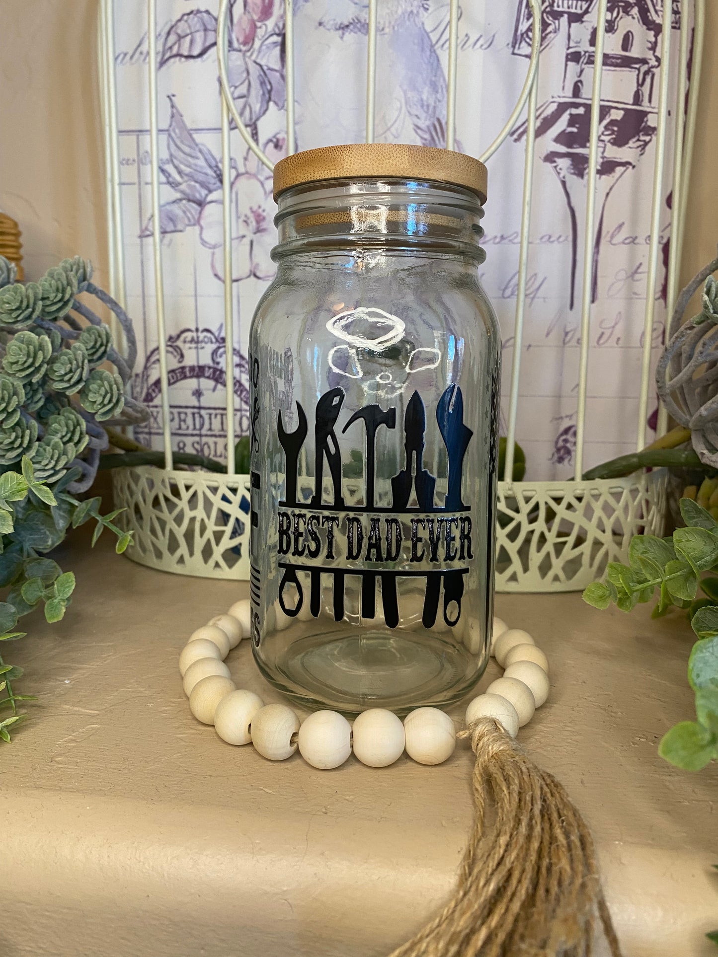 24oz Dad Mason Jar Mugs